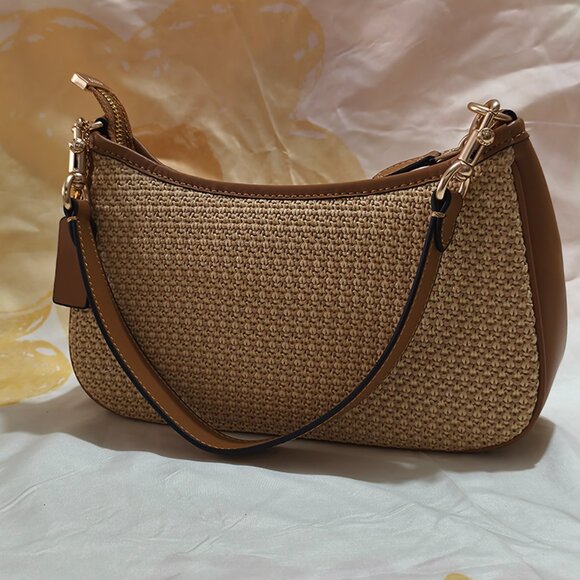 Coach Straw Leather Dual-Use Shoulder Bag Crossbody Bag - Picture 5 of 9